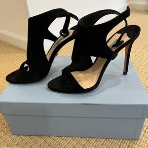 Black Prada size 37 Suede strappy heels